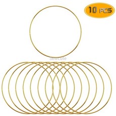 10pcs 금속 드림 캐처 Dreamcatcher 반지 Macrame 공예 후프 DIY 웨딩 바람 차임 장식 액세서리 35-190mm, [06] 190mm