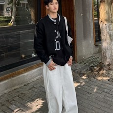 투니스 남성 빈티지 투피스 디자인 라운드넥 니트 가디건