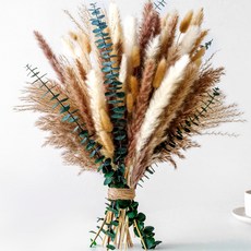 Pampas Grass 부케 드라이플라워 토끼꼬리 풀 유칼립투스 보헤미안 테이블 바닥 장식