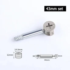 1-50pcs 25mm 두꺼운 3 in 1 커넥터 편심 휠/하드웨어/커넥터/가구 하드웨어 직경 나사 막대, 04 1Pcs, 01 CHINA, 01 43mm Screw Set