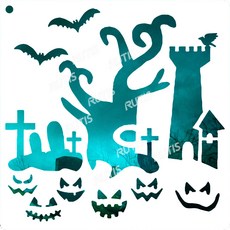 ST-CU1-0082 鏤空模板 萬聖節塗鴉繪畫模版, 1個