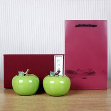 陶瓷蘋果茶葉罐 手工製作, 1個