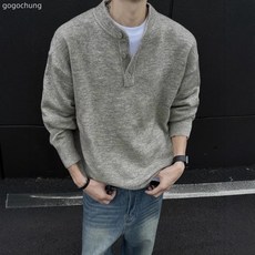 美式痞帥亨利領毛衣男2024新款秋冬季慵懶感老錢風針織衫線衣外套