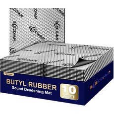 자동차 소음 차단 매트80밀 10평방피트 재료 부틸 차단제 오디오 및 진동 감쇠, 10 Sqft 80 mil