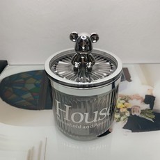 精品上新 ins風 高顏值便攜創意牙籤筒收納棉籤筒棉籤罐防塵帶蓋小紅書同款 上新, 印花銀色House, 1個