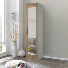 솜씨방 심플 친환경 E0 400 거울틈새옷장(이단봉형) 낮은 신혼부부 원룸, 아카시아