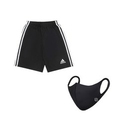 adidas 愛迪達 三線運動短褲 SQUAD 21+時尚口罩