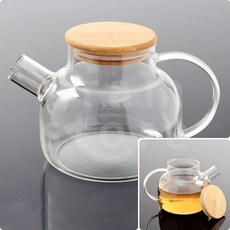 유리찻주전자 예쁜투명주전자 내열 차 티주전자 1(L), 1개