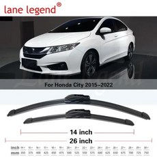 혼다 시티 GM4 GN 그레이스 발라드 2015 ~ 2022 용 자동차 앞 유리 와이퍼 블레이드 앞 유리 윈도우 와이퍼 액세서리 2021 2020, 1)Front 2pcs