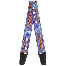 Buckle-Down Peanuts 기타 스트랩 피너츠 우주 비행사 스누피 발사 포즈 화이트 멀티 컬러 너비 5.1cm(2인치), Buckle-Down Peanuts 기타 스트랩, 피너