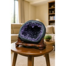 帝王級虎牙紫水晶洞擺件 高18寬20長17公分 重7.6公斤 居家辦公室裝飾, 紫水晶