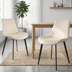 Bloom 식탁 의자 2P 세트 | 이탈리아 스타일 라이트 럭셔리 인테리어 체어, 화이트, 2개