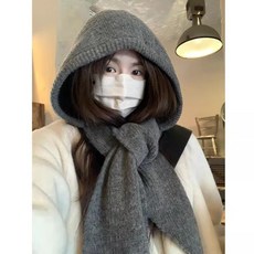 韓系ins帽子圍巾一體保暖針織帽女冬季護耳巴拉克拉法帽毛線帽男