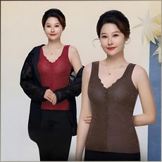 엠보싱 자카드 보온조끼 중장년층 내의 세트 아웃도어 속옷 라인