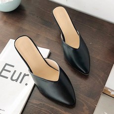 라블 여성용 브이컷 7cm 스틸레토 힐 슬리퍼