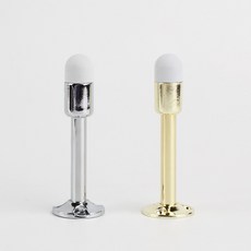 일자 방문 도어스토퍼 메탈 인테리어 문 고정 소음 방지, 크롬, 1개