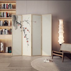 實木屏風隔斷 宋代美學梅花折屏 客廳酒店茶室辦公室裝飾遮擋, 1個