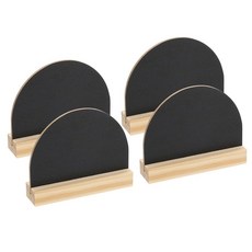 파티킬 미니 테이블탑 칠판 표지판 이젤 스탠드가 있는 8Pcs 작은 식품 라벨 파티 결혼식 이벤트 장식용 양면 나무 반원 검은색, 8