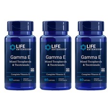 라이프 익스텐션 (Life Extention) 감마 E(비타민E) 토코페롤 앤 토코트리에놀 60 소프트젤 X 3개, 1세트, 60정