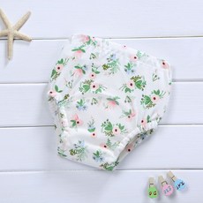 商檢合格 INS風學習褲 四層紗練習褲 (透氣舒適/親膚), 707小碎花, 1個