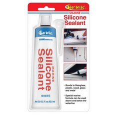 STAR BRITE 해양 실리콘 실란트 - 방수 내구성 STAR BRITE Marine Silicone Sealant - Waterproof Durable UV Resis, 2.8 Oz, White, 1개