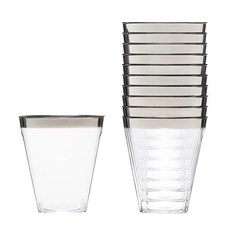 [데일리굿] 일회용 실버 플라스틱 소주잔 소주컵, 10개, 1세트