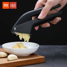 샤오미 Huohou 마늘다지기 마늘짜개 주방 마늘 프레스, 블랙, 4개