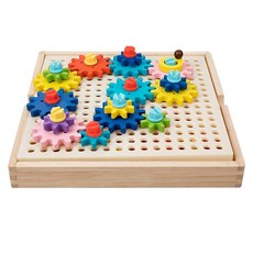 顏色認知創意螺母齒輪蘑菇釘 組裝益智教具 齒輪建構教材 齒輪組裝教學 邏輯思維教具, 詳見包裝