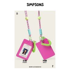 頸掛繩 卡套掛繩 防摔掛繩 掛脖長繩 工牌卡胸卡吊繩 卡套門禁證件掛繩 學生掛繩 多巴胺 工牌胸透明卡掛脖, 1個, 玫紅卡套+電話繩+掛脖繩