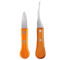 손질 원목 조개칼 C타입 1개 + 원목 새우칼 C타입 1개, 1세트, 브라운