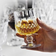 無鉛浮雕玻璃杯 加厚高腳杯, 1只裝, 1只裝 加厚玻璃