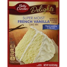 베티 크로커 슈퍼 모이스트 프렌치 바닐라 케이크 믹스 432. Betty Crocker Super Moist French Vanilla Cake Mix 15.25 oz 2 p, 15.25온스(2개 팩), 1개, 432g