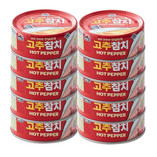 사조 참치 캔 고추참치 x/ 안심따개, 10개, 100g