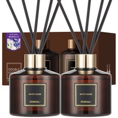 쿤달 퍼퓸 디퓨저 2p + 섬유스틱 10p, 화이트머스크, 200ml, 1개