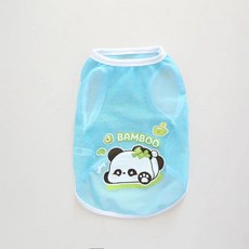 귀여운 여름 얇은 통기성 작은 탱크 동물 인쇄 고양이와 옷 경량, 색상: 2. blue / 크기: E. XL