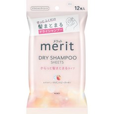 Kao merit 乾洗髮濕紙巾 乾爽潔淨型, 1個, 粉色/ 清新桃子皂香