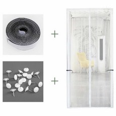 CEOSHOP 현관방충망 방충망 문 스트라이프 모기장(90X210CM) (화이트), CEOSHOP 현관방충망 방충망 문 스트라이프 모기장(