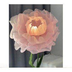 자이언트플라워 페이퍼플라워 전동 개폐 자동 종이조형물 포토존 파티 조명 움직이는, 핑크 60cmX1.8m (조명O 자동개폐X)