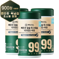 99바이탈 뼈튼튼 칼슘 마그네슘 비타민D 아연, 3개, 300정