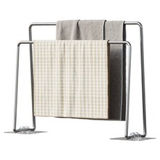 더자카 심플 스텐 행주걸이 2단, 실버, 1개