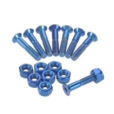 너트 8개 탄소강 스케이트 보드 트럭 나사 롱 교량 교체 네일 볼트 하드웨어 25.4mm/1, [01] Blue 8pcs