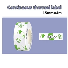 1pcs 15mm * 4m KingJim LR5C MP20 LRRK1C 라벨 TEPRA Lite 프린터와 호환되는 연속 미니 러블리 스티커, Four leaf clover