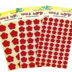 펠트소재스티커 펠트스티커 꽃 빨강 15mm 1개입