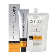 아름다운화장품 아이몬 헤어컬러 120g 산화제 800ml(1제6개당 2제1병), B1 흑색, 1개