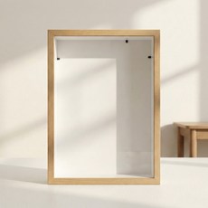 깊은 액자 인생네컷/포토카드웜베이지 화이트 레진 액자 7인치 8인치, 1개, 크림우드 (Cream Wood)