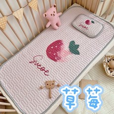 幼稚園午睡墊三件組 韓版冰絲涼蓆 兒童涼感睡墊 乳膠涼蓆 幼稚園午睡必備, 1個, 草莓