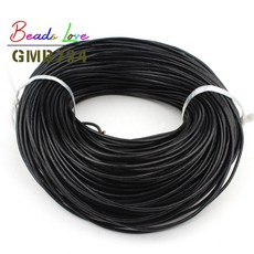 1/1.5/2/2.5/3mm 5M 가죽 코드 라운드 로프 문자열 수제 DIY 팔찌 목걸이 쥬얼리 공예 액세서리 만들기, [00] 1.5mm 5meters, [00] Black