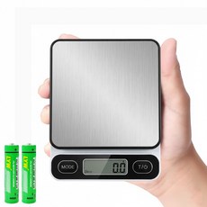loftylife 초정밀 디지털 전자저울 ml/g 계량 제로기능 LCD 백라이트 소형 휴대용 베이킹 커피용 여행용 가정용 (13.5cm 미니 사이즈), DH-8302-1kg white, White, 1kg
