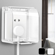 욕실 콘센트 커버 방수 무타공 정사각 화장실 콘센트 커버 전기 덮개 야외 안전 방지 생활 습기, 01정사각콘센트C-