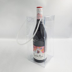 와인 칠링백 와인쿨러 쿨링백 아이스 맥주 샴페인 보냉 칠러 PVC 투명 1본입 가방, 1개